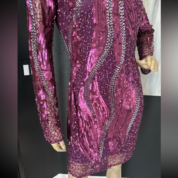 CACHE Cocktail Dress Purple Pink Sequined, Fully Lined, Size 6, NWT!! - Picture 5 of 14